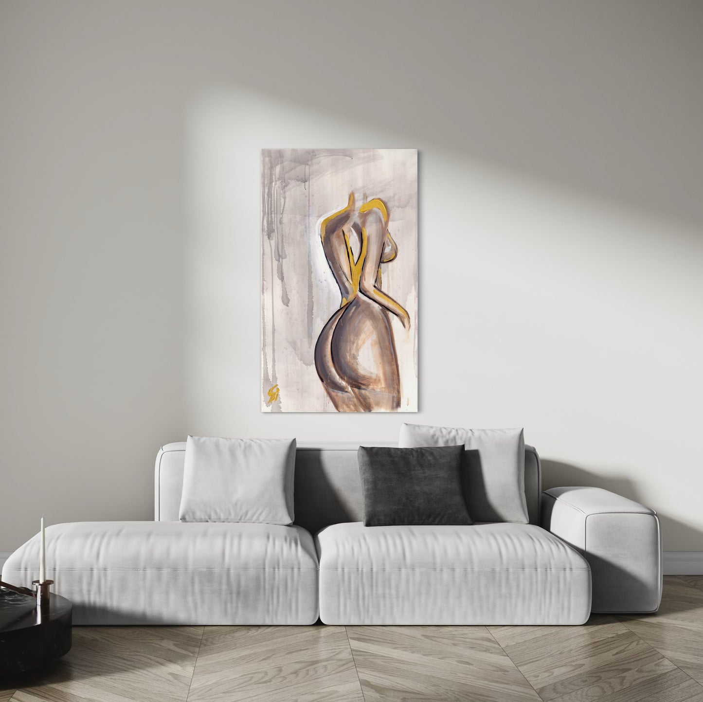 Die Frau in Gold - Print (Auf Leinwand)