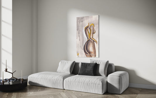 Die Frau in Gold - Print (Auf Leinwand)