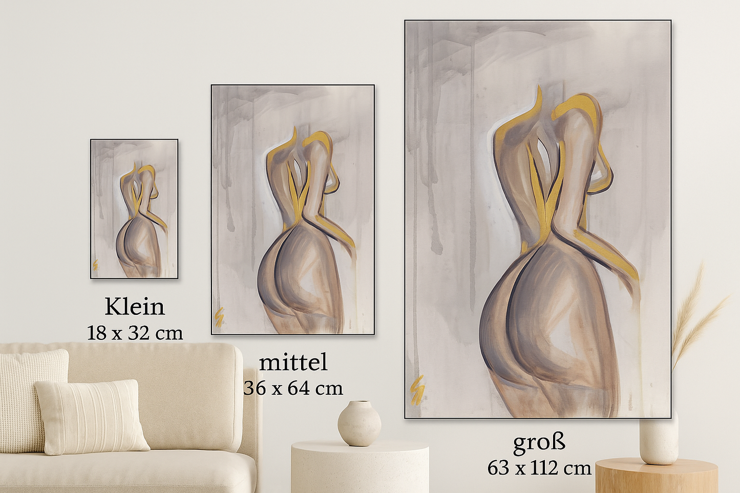 Die Frau in Gold - Print (Auf Leinwand)