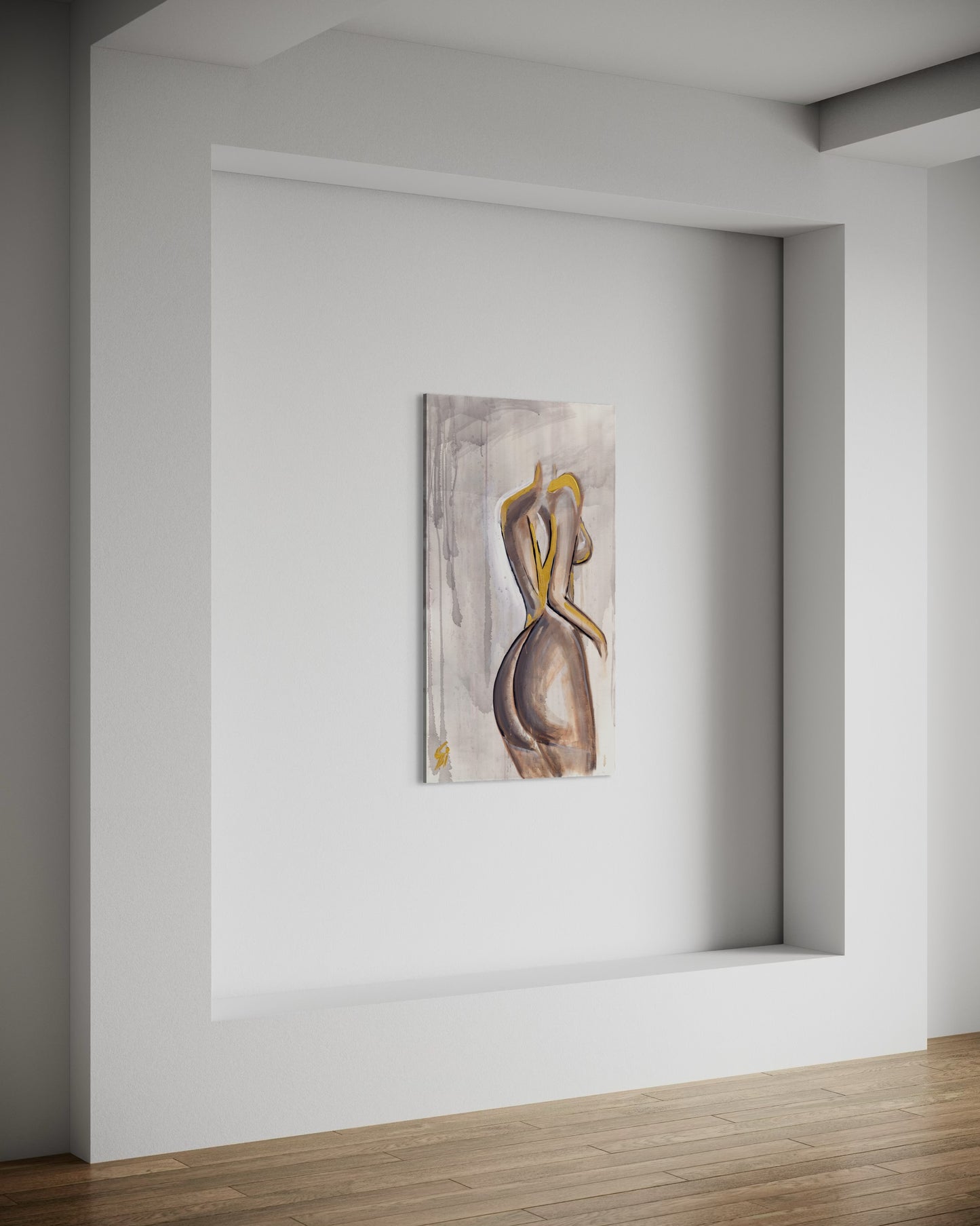 Die Frau in Gold - Print (Auf Leinwand)
